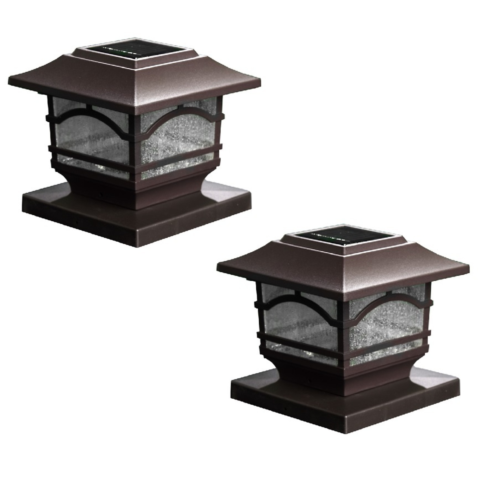 Maxsa Innovations Solar Post Cap Deck Railing Lights - 4in. & 6in., Bronze, 2 Pcs, Model# 41671